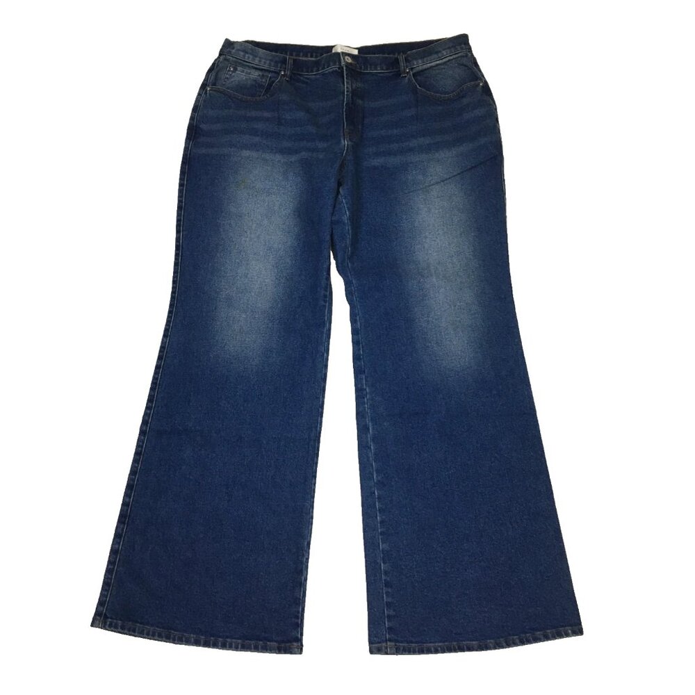 Nwot Sene Studios Medium Wash True Boot Cut 5 Pocket Logo Hardware Bespoke Jeans